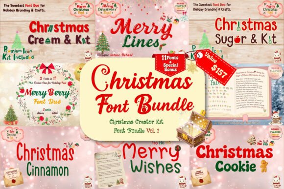 Download Christmas Font Bundle - Font bundle Collection