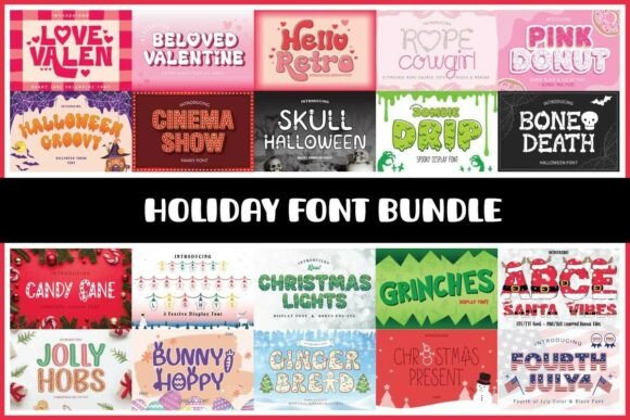 Download Holiday Font Bundle - Font bundle Collection