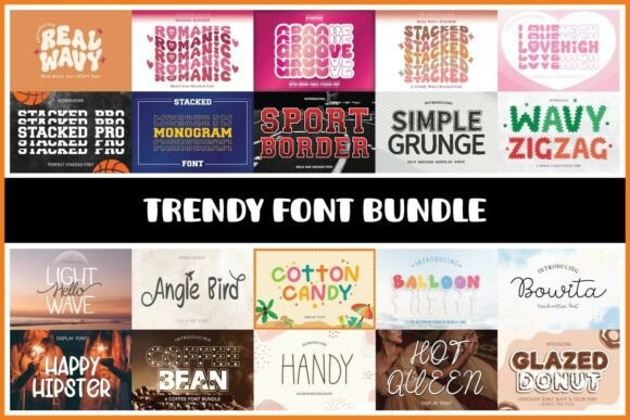Download Trendy Font Bundle - Font bundle Collection