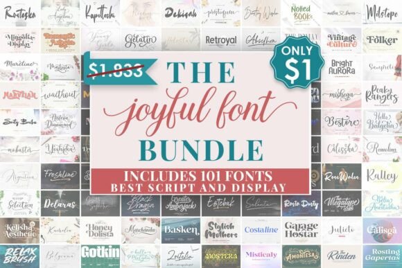 Download The Joyful Font Bundle - Font bundle Collection