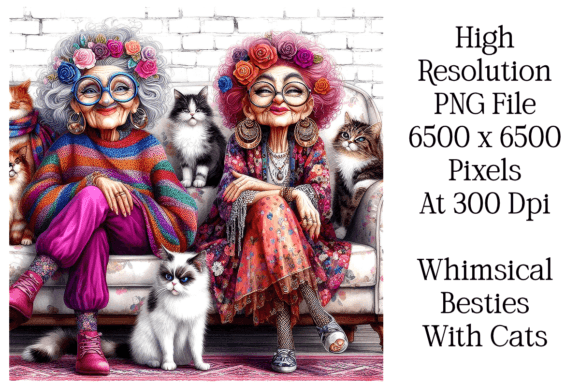 Download Whimsical Women and Their Cats - Premium Resources