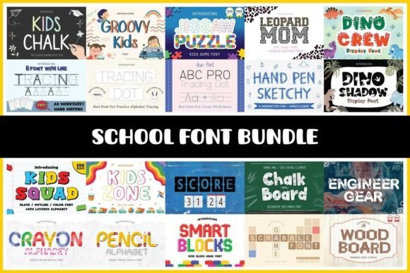 Download School Font Bundle - Font bundle Collection