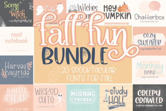 Download Fall Fun Font Bundle - Font bundle Collection
